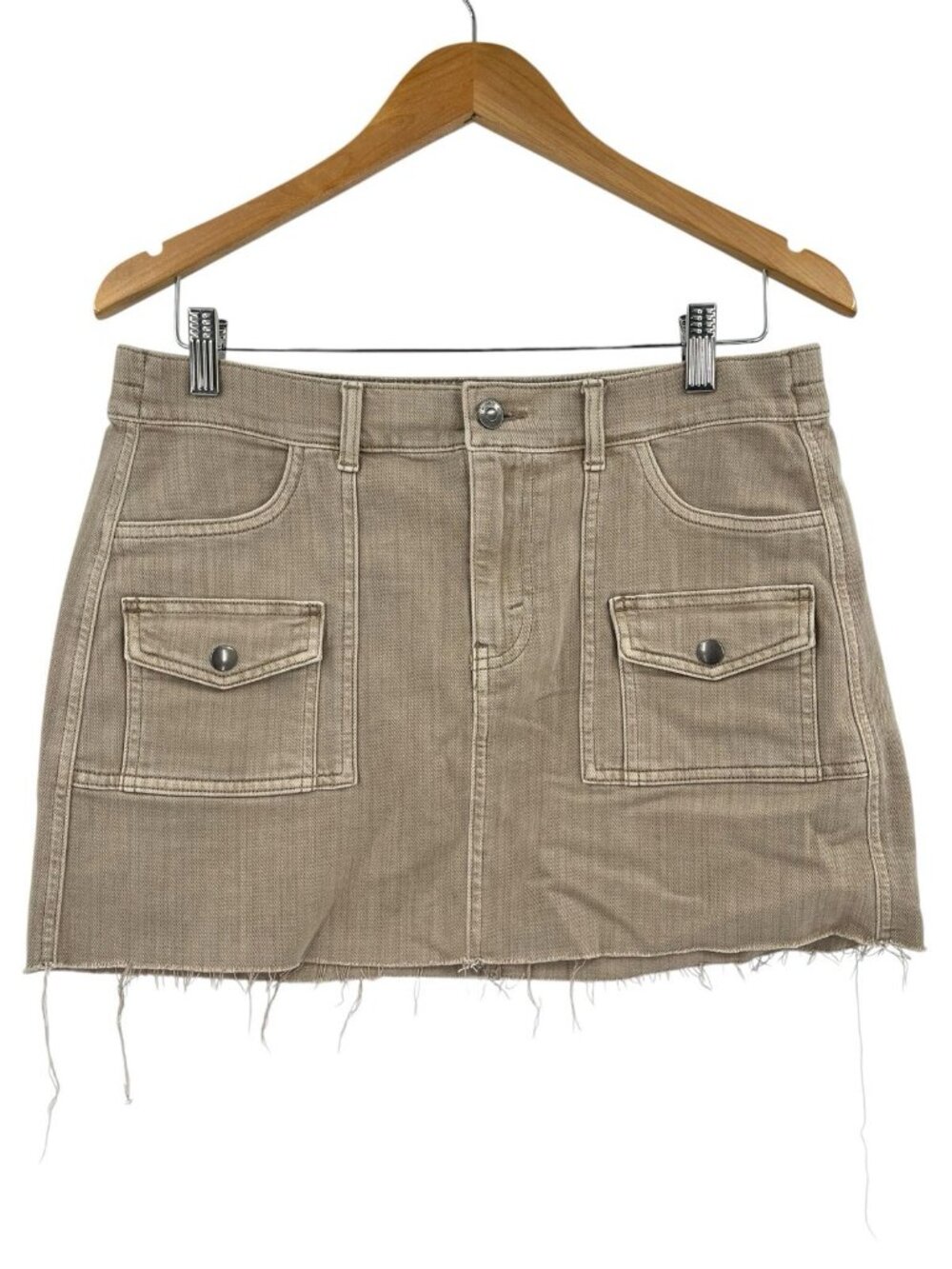 AERIE Women's Tan Raw Hrm A-Line Mini Skirt NWT Medium